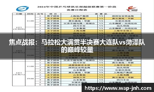焦点战报：马拉松大满贯半决赛大连队vs菏泽队的巅峰较量